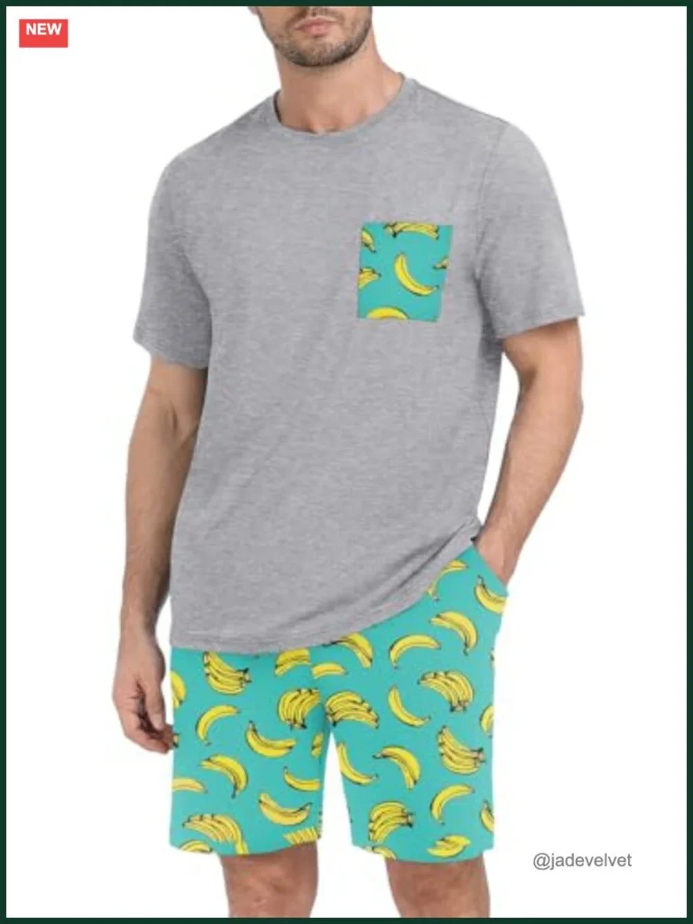 Mens Pajama Sets Short Sleeve Sleepwear with Pockets Lightweight Quick Dry